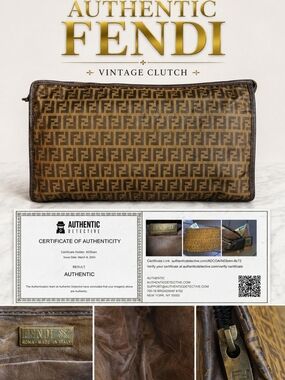 Authentic vintage Fendi Zucca FF monogram clutch / cosmetic pouch Y2K